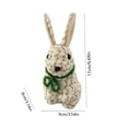 thumbnail image 2 of String Braided Tailless Standing Bunny Figurine, Handmade Easter Indoor Decoration for Table, Shelf and Home Display, Cute Minimalist Style, Lightweight and Lovely Easter Animal Ornament, C, 2 of 6