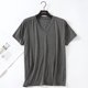 thumbnail image 4 of Ceisia Men's Solid V-Neck Short Sleeve Pajama Top Soft Comfortable Sleep Loungewear Dark Gray L Gifts, 4 of 4