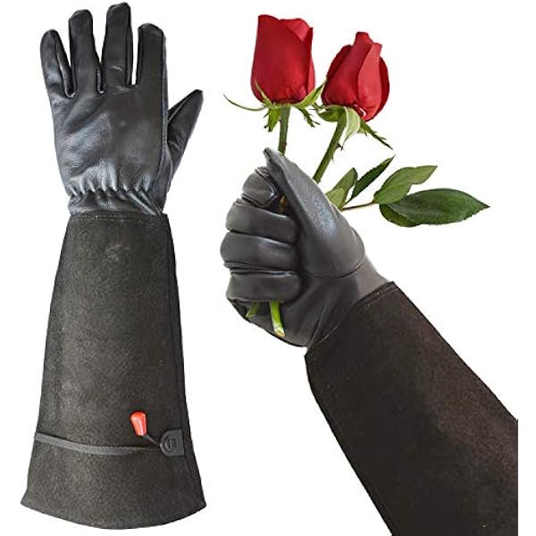 wonima02 Cactus Gloves, Garden Gloves for Women Men Thorn Proof, Professional Puncture Resistant Gloves for Rose Pruning & Cactus, Long Leather Garden Gloves (Professional Thorn Proof) (Medium, Black)