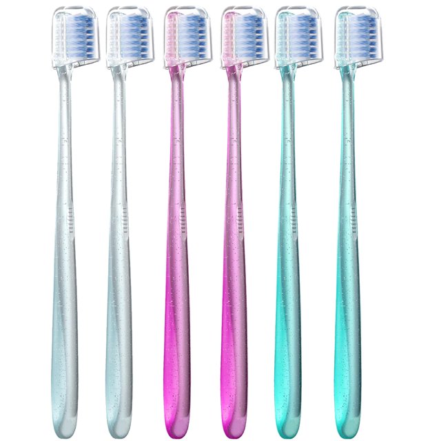 Cepillo de dientes Fregum de ortodoncia en forma de V para aparatos ortopédicos Soft, paquete de 6