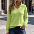 thumbnail image 3 of Szhihuiw Women's Lightweight Sweaters Fall Fashion Solid Color Long Sleeve Knit Hooded Sweater Business Casual Tops for Women, 3 of 9