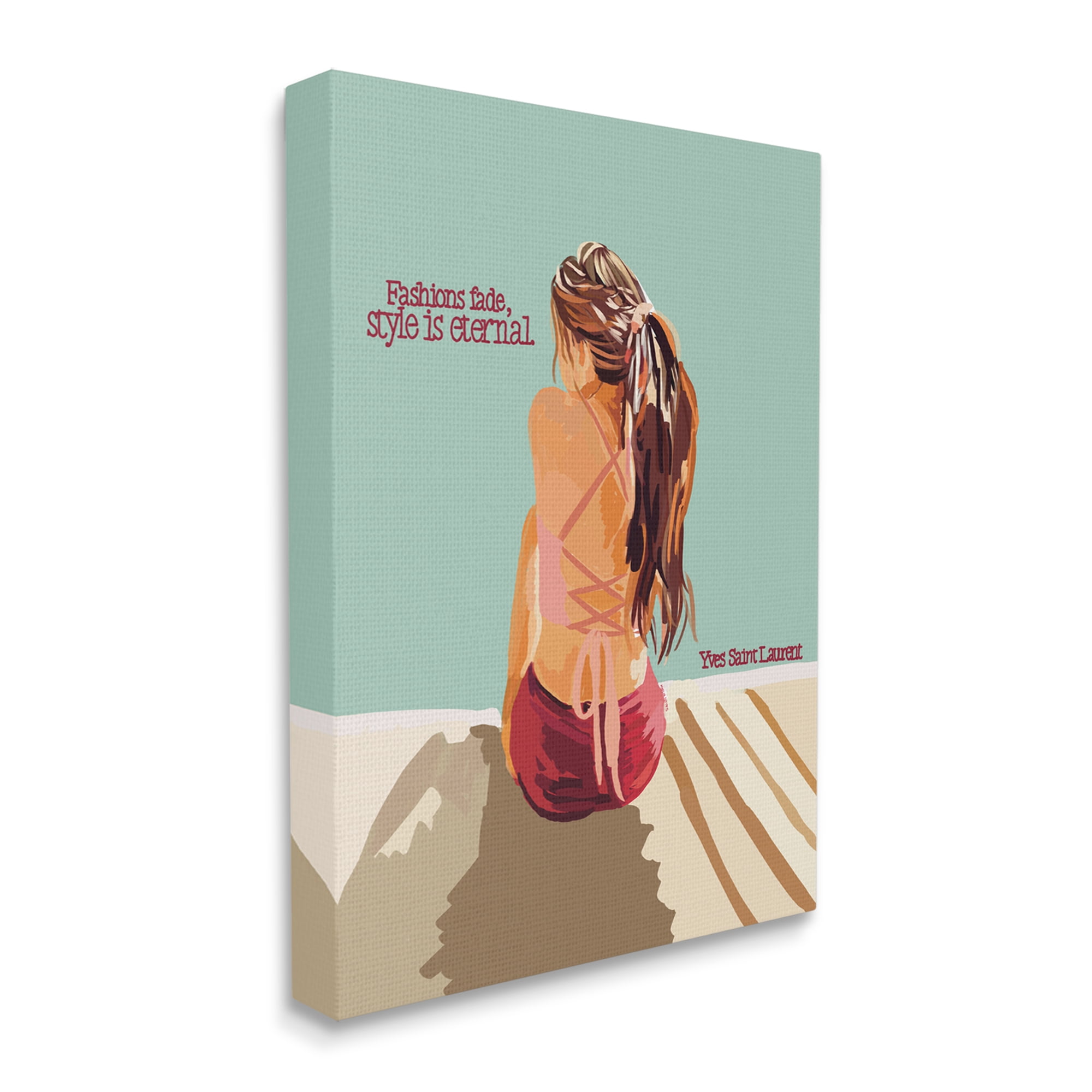 Stupell Industries Style is Eternal Motivating Fashion Quote Beach Woman Graphic Art Gallery Wrapped Canvas Print Wall Art, Design by Amelia Noyes