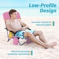 thumbnail image 2 of UMINEUX Low Beach Chairs for Adults, Folding Portable Lightweight Chair with Cup Holder, Set of 2, Pink and Yellow, 2 of 9