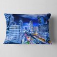 thumbnail image 2 of Designart Bangkok City Night View Cityscape - Photography Throw Pillow - 12x20, 2 of 5