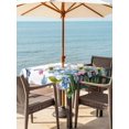 thumbnail image 3 of Outdoor Tablecloth with Umbrella Hole for Patio/Picnic/Party/Camping, Blue Spring Floral Waterproof Table Cloth Square Cover Washable, Pink Flowers Butterfly Pastoral (60"x 60"), 3 of 8