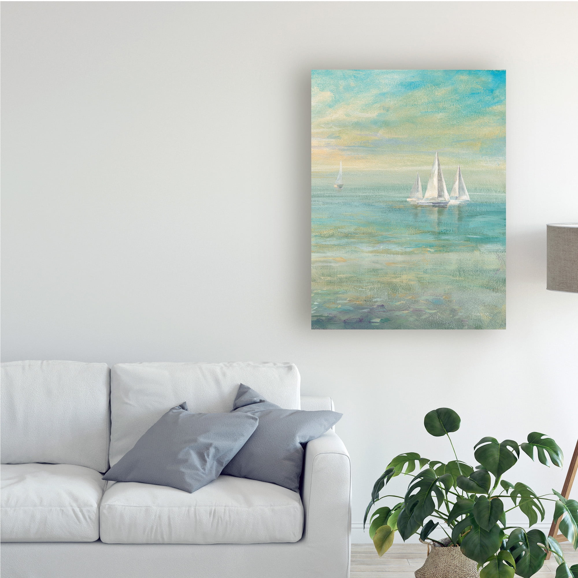Trademark Fine Art 'Sunrise Sailboats II' Canvas Art by Danhui Nai