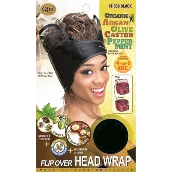 Qfitt Fabric Headbands, Black, 1 ct