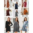 thumbnail image 5 of Casual Womens Long Sleeve Fall Dresses, CRAYNER Loose Fits T Shirt Dress Crew Neck Flowy A-line Swing Dress with Pockets, 1XL, 5 of 8