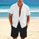 thumbnail image 1 of Ceisia Men's Loose Fit Ribbed Knit Short-Sleeve Shirt & Shorts Set | Summer Beach Casual Two-Piece Outfit Gifts, 1 of 9