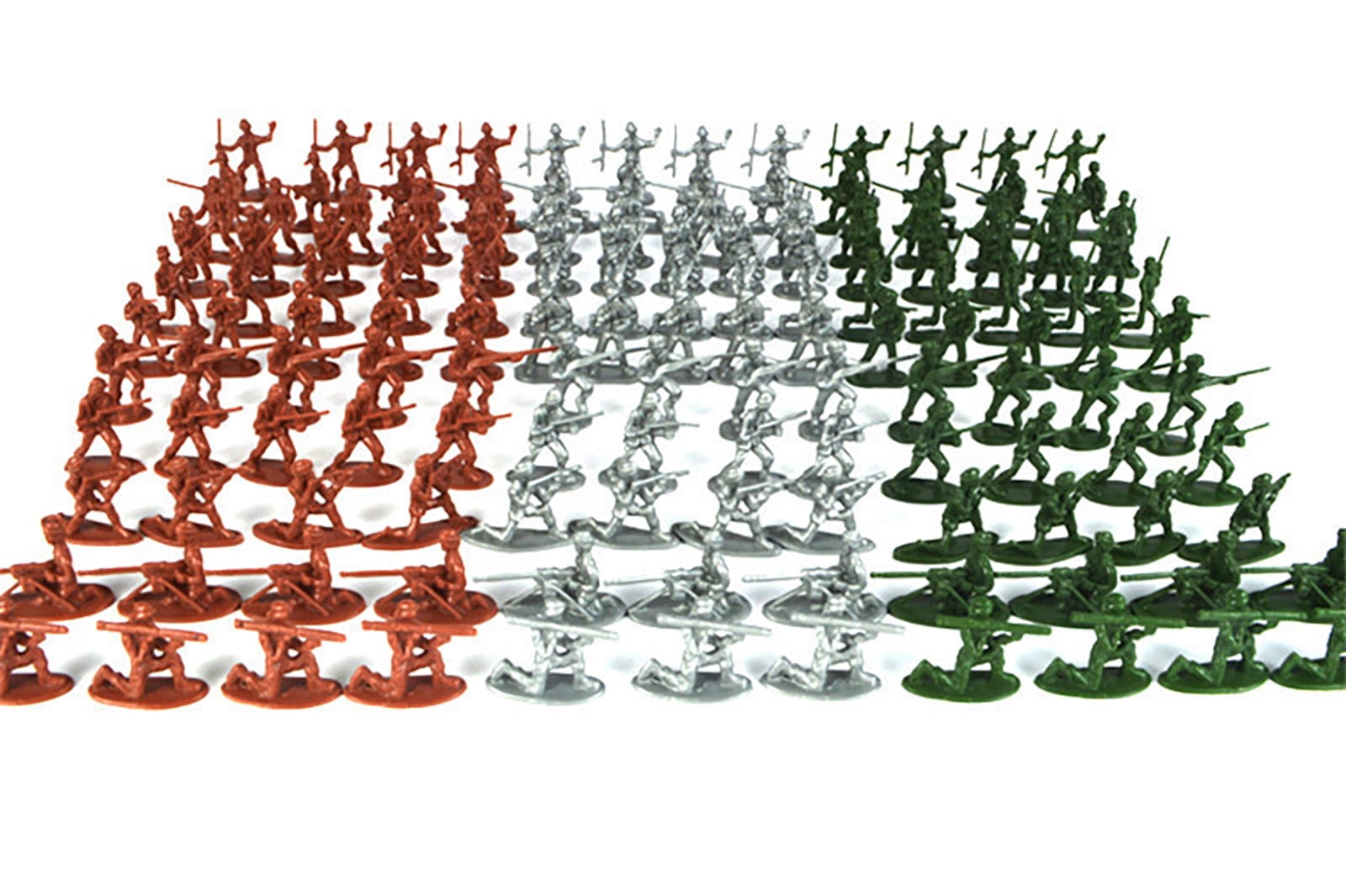 Eqslft 100 Pcs Army Men Soldiers Set Green Army Men 1-1.5 Inches Mini People Figurines Soldiers Assorted Poses Action Figures Model Trains Miniature Scenes Gift