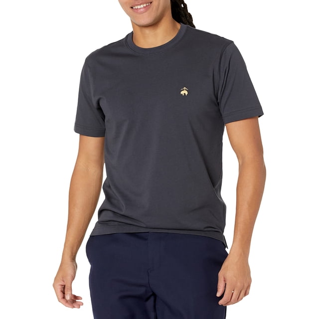 Brooks Brothers Playera de Manga Corta de algodón Supima con Logotipo de Cuello Redondo para Hombre, Marino, Large Brooks Brothers NA