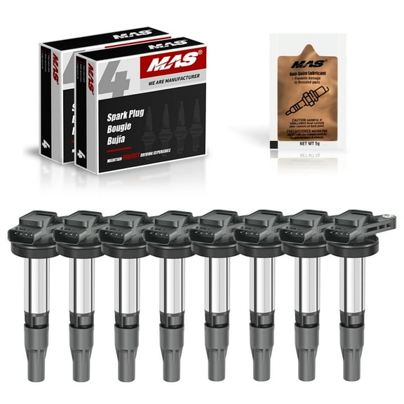 Set of 8 Ignition Coils & MAS Spark Plugs for Land Rover Jaguar UF533 C1678 UF519 4.2L & Free Gift Anti-Seize Lubricant(5g)