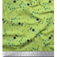 thumbnail image 1 of Soimoi Polyester Crepe Fabric Airplane,Guitar Wire & Notes Musical Instrument Print Fabric by Yard 42 Inch Wide, 1 of 3