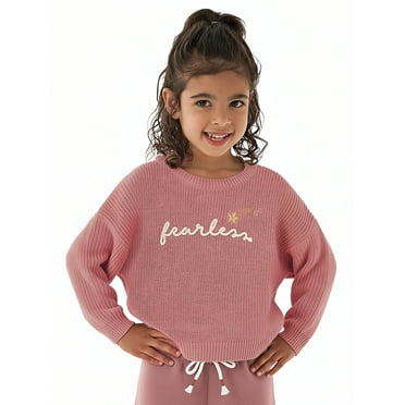 Modern Moments by Gerber Toddler Girl Embroidery Sweater, Sizes 12 Months -5T