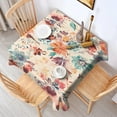 thumbnail image 2 of Pioneer Flower Floral Print Pattern Square Tablecloth,Waterproof Square Table Cover,Wipeable Spillproof Washable Table Cover for Home Kitchen Party Decor 52"x52"(132x132cm), 2 of 6