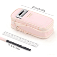 thumbnail image 5 of RNKR Large Capacity Pencil Case, 2 Compartment Pouch Pen Bag for Adults Teen College, Zipper Pouch Office Supplies Stationery, Pink, 5 of 9