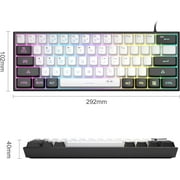 MageGee Mini 60% Gaming Keyboard, RGB Backlit 61 Key Ultra-Compact Keyboard, TS91 Ergonomic Waterproof Mechanical Feeling Office Computer Keyboard for PC, MAC, PS4, Xbox ONE Gamer(Black White)