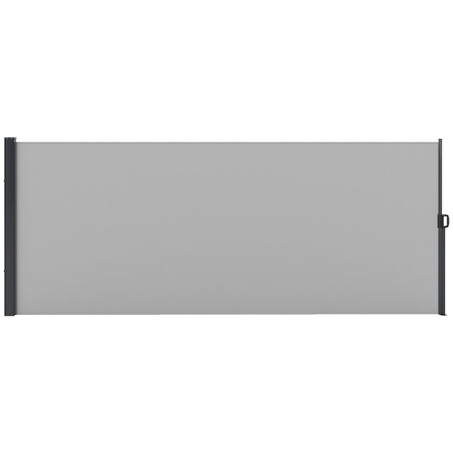 Outsunny 13' x 5' Retractable Side Awning, Garden Privacy Screen, Light Grey