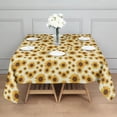 thumbnail image 3 of Beige Sunflower Pattern Square Tablecloth,Waterproof Square Table Cover,Wipeable Spillproof Washable Table Cover for Home Kitchen Party Decor 60"x60"(152x152cm), 3 of 6