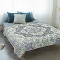 thumbnail image 4 of Green Purple Boho Blanket Soft Cozy Warm Twin Blanket for Bed, Plush Fuzzy Flannel Fleece Blankets for Sofa, Vintage Abstract Art Floral Ethnic Tribe Throw Blankets for Couch Gifts, 60"x80", 4 of 9
