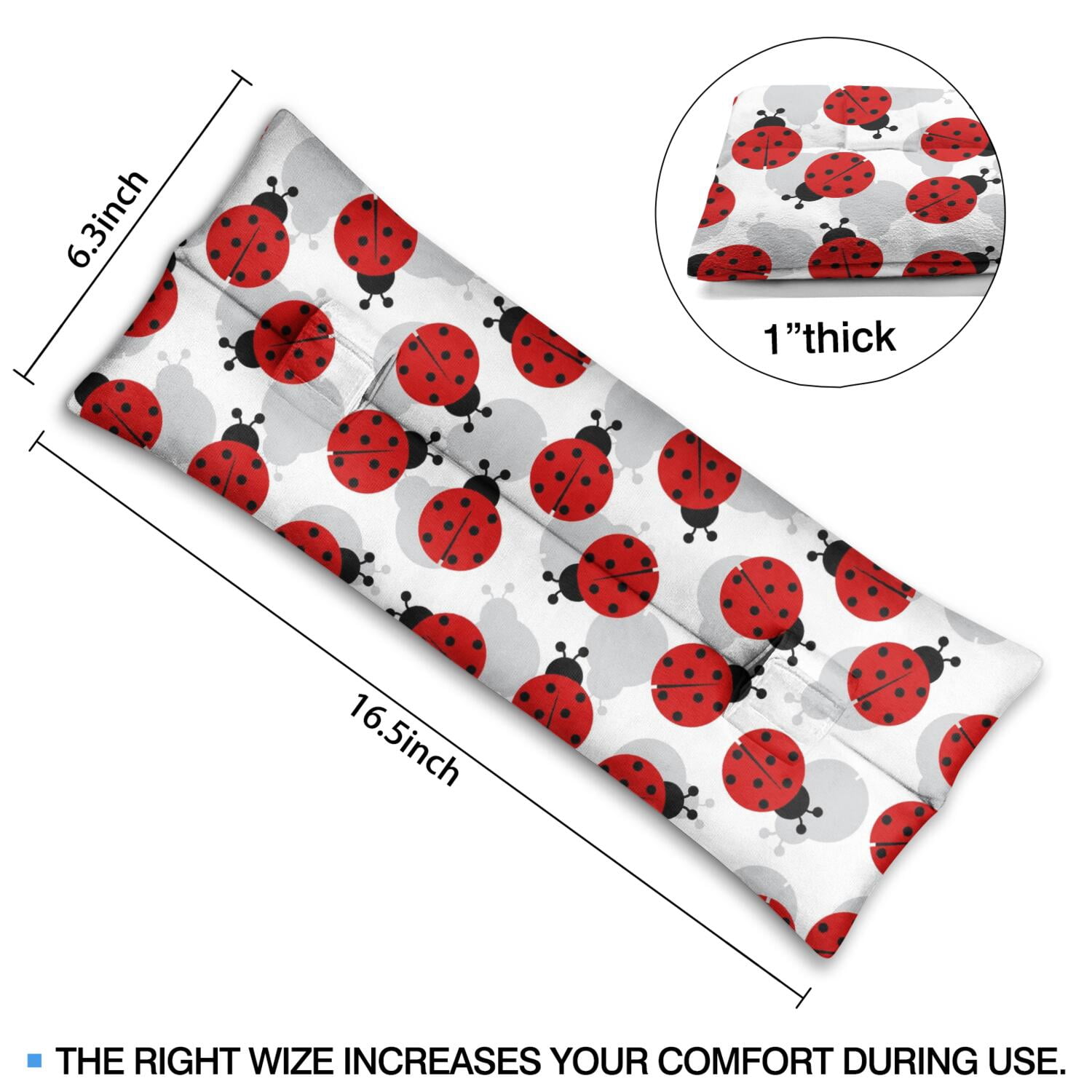 Red Cartoon Ladybug Seat Belt Pressure Relief Pad - Post Mastectomy & Chest Surgery Pillow, Thoughtful Recovery Gift