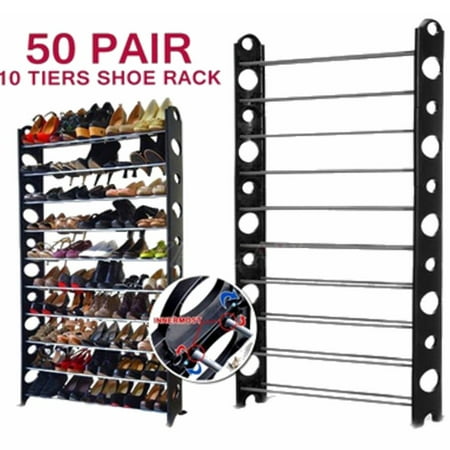 Zimtown 10-Tier 50-Pair-of-shoes Adjustable Stainless ...