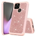 thumbnail image 3 of Value Pack + for Google Pixel 5 5G with Temper Glass Glitter Hard Case Hybrid Cell Phone Case Glitter Shock proof Edge Slim Bumper Scratch Cover, 3 of 4
