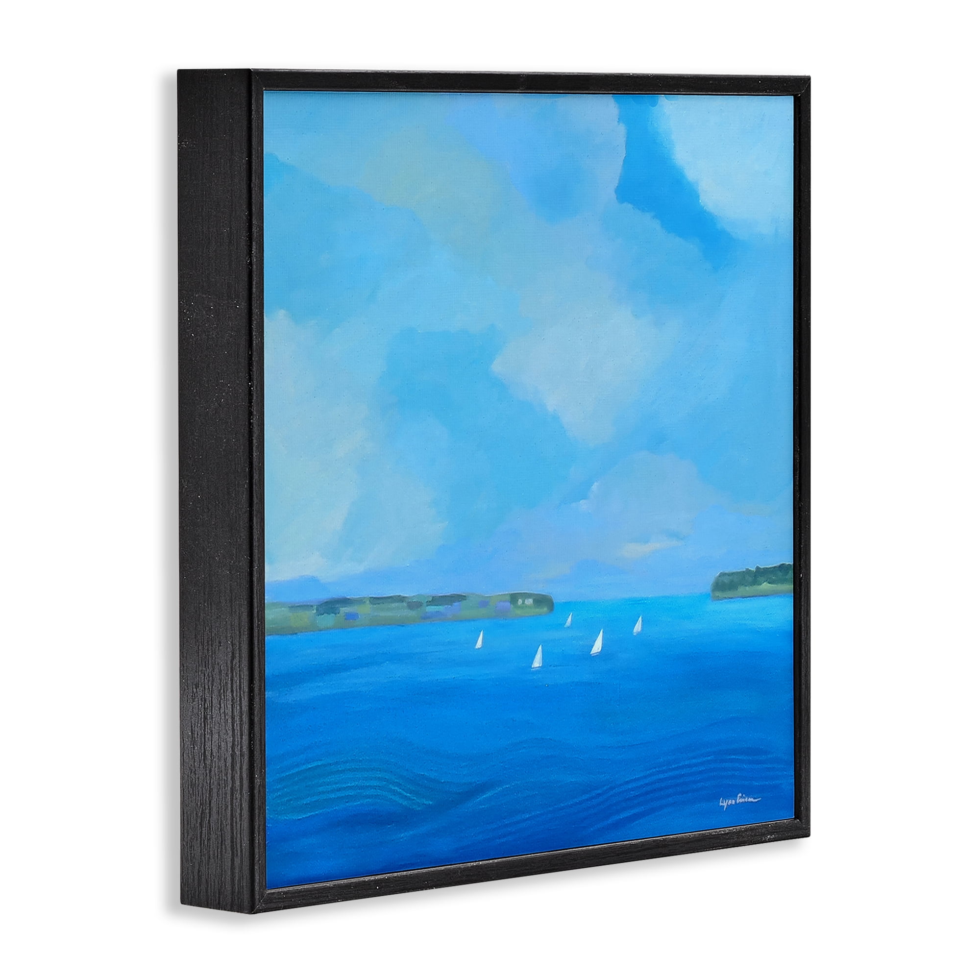 Stupell Industries A Perfect Day Seascape Black Framed Giclee Art, design by Lynn Ericson Fine Art