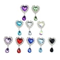 thumbnail image 4 of 10 Uds. Botones de diamantes de imitación de corazón colgante Multicolor 45mm x 25mm adornos de diamantes de imitación para zapatos vestido, 4 of 9