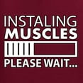 thumbnail image 5 of Wild Bobby Installing Muscles Please Waitâ€¦ Gym/Workout Men Long Sleeve Shirt, Maroon, XX-Large, 5 of 5