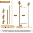 thumbnail image 3 of Juego de 6 portavelas dorados para velas cónicas, candelabros decorativos de metal dorado para bodas, cenas, fiestas, decoración del hogar, se adapta a velas de 3/4 pulgadas de grosor y velas, 3 of 12