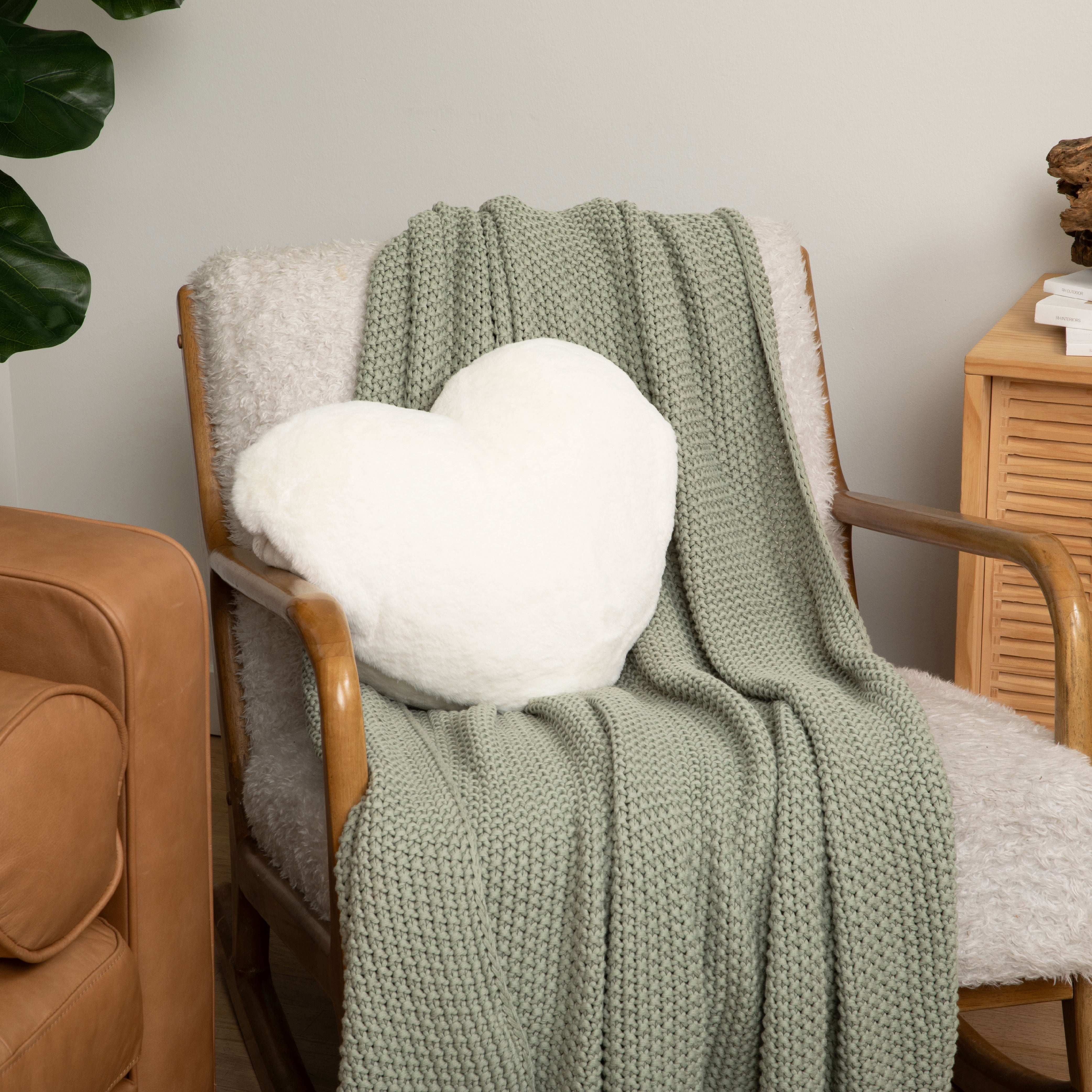 Hugimals Super Sized Heart to Hug 8 lb Weighted Pillow In Ivory | Soft Sensory Anxiety and Stress Relief Pillow for Self-Care, Comfort, Relaxation, Sleep, With Cozy Hand Pocket