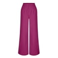 thumbnail image 4 of Breezora Women's Professional Wide Leg Trousers Flowy High Waist Work Pants for Business Casual Occasions M Size Hot Pink, 4 of 6