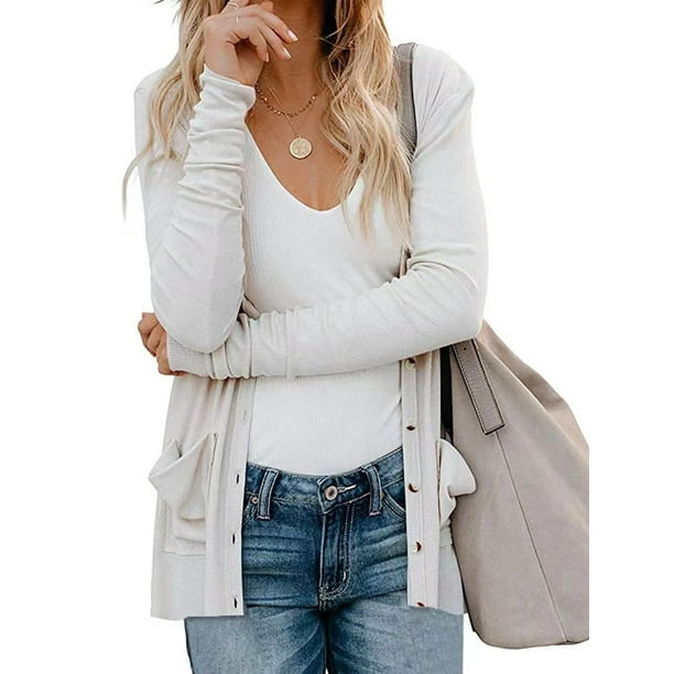 Plain white best sale cardigan