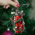 thumbnail image 5 of DAMAI Christmas Cute Acrylic Golf Ornaments – 2D Flat Christmas Tree Hanging Pendant with Mini Club Bag, Unique Gift for Men, Dad, Husband, Holiday Keepsake, 5 of 8
