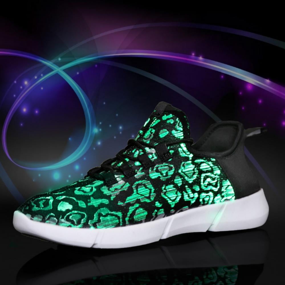 Unisex 7 LED Light Lace Up Luminous Shoes Sneaker Sportswear USB Rechargeable 