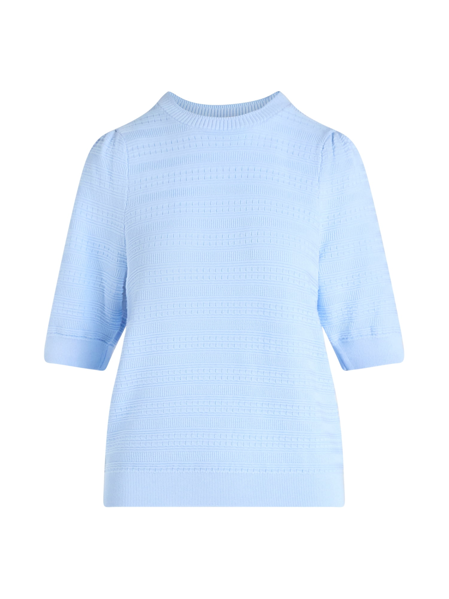 Free Assembly Women’s and Women's Plus Textured Puff Sleeves Sweater Tee