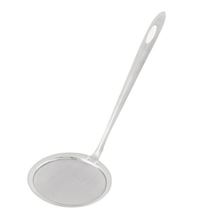 Perforated Ladle - Kitchen Tool Metal Handle Mesh Net Perforated Ladle Strainer Filter Skimmer Silver Tone for Home Essential