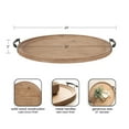 thumbnail image 6 of Kate and Laurel Bruillet Farmhouse Wood Round Ottoman Tray, 24 x 22, Rustic Brown, Circle Coffee Table Tray for Living Room Decor or Large Serving Tray, 6 of 9