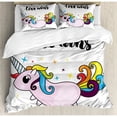 thumbnail image 3 of Ambesonne Love Wins Unicorn Character Rainbow Tail Duvet Cover Set, 3 of 3