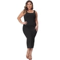 thumbnail image 4 of DARING DIVA Women's Plus Size Sleeveless Square Neck Midi Tank Dress 2X Black, 4 of 7