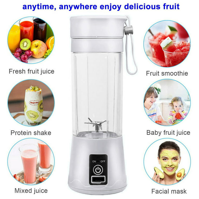 Portable Blender, Solucky Personal Size Blender, 380 ml Mini Juicer Cup,  Household Fruit Mixer, Small Blender for Shakes and Smoothies, USB