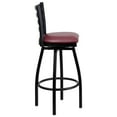 thumbnail image 6 of Flash Furniture 2 Pack HERCULES Series Black Ladder Back Swivel Metal Barstool - Burgundy Vinyl Seat, 6 of 8