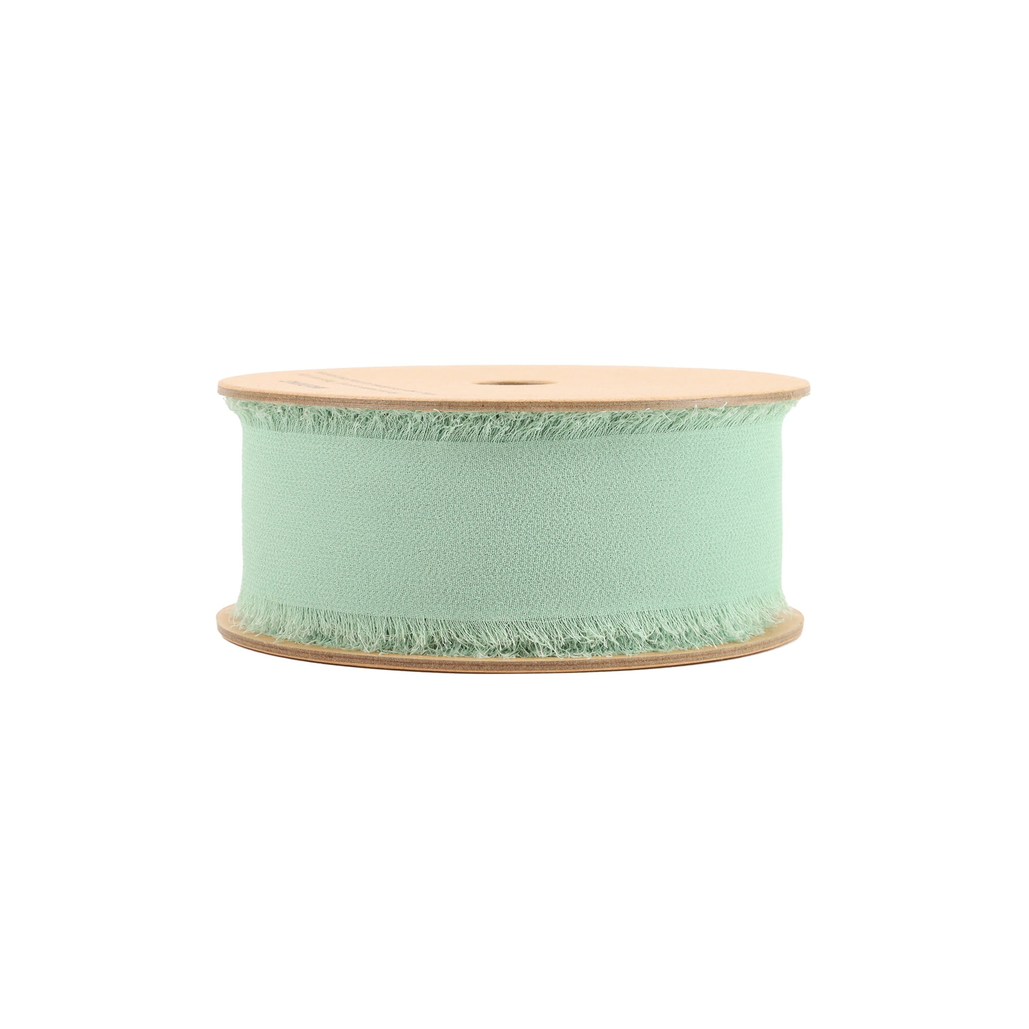 LaRibbons 1 1/2" Frayed Edge Chiffon Ribbon, Light Green, 10 Yard Roll