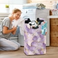 thumbnail image 5 of Yayeee Freestanding Laundry Hamper with Handle Collapsible Large Storage Basket for Clothes, Pastel Purple Marble Pattern, 5 of 7
