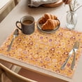 thumbnail image 3 of Orange Yellow Boho Placemats Set of 8 Vintage Shabby Abstract Geometric Art Place Mats Indoor Wipeable Table Mats Washable Cloth Dining Table Placemats for Kitchen Holiday Party Home Decor 13x19 Inch, 3 of 9