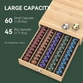 thumbnail image 5 of for Nespresso Vertuo Capsules (NV145) - Premium Bamboo Coffee Pod Drawer, 45 Big or 60 Small Vertuoline Pods Organizer - 13.25"Wx14"Dx3.9"H (Natural), 5 of 6