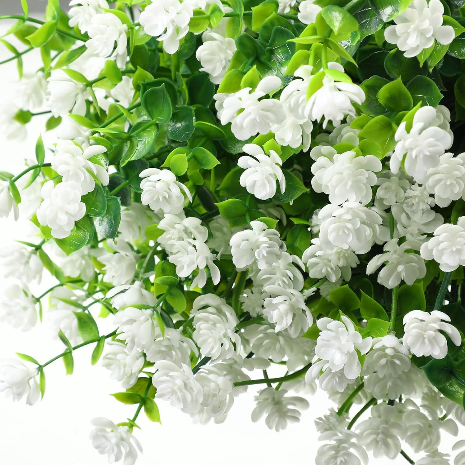 10 Bundles Artificial Flowers Outdoor, UV Resistant Faux Artificial Plants Shrubs Plastic Flower Bulk for Hanging Planter Porch Window Home Wedding Fall Summer Decor (Orange)