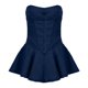 thumbnail image 4 of Vestido mini vaquero ajustado para mujer: prenda informal/de fiesta, color liso, lavable a máquina, tallas S-XXL, largo 60-66 cm., 4 of 4