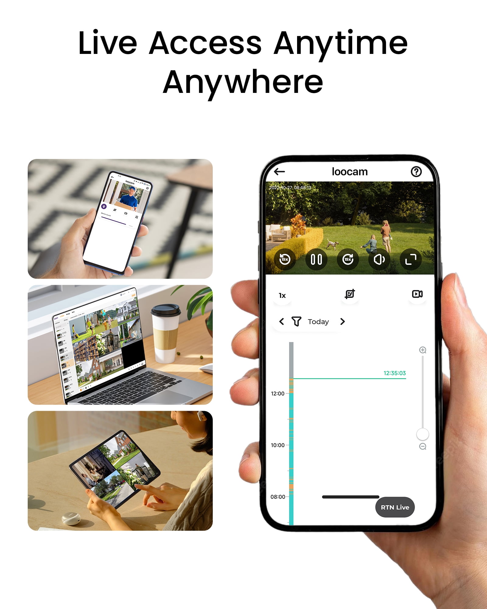Loocam 4K PoE Add-On Wired Security IP Camera Outdoor, Person Vehicle Detection, Two Way Audio, Only Works with Loocam 4K PoE NVR